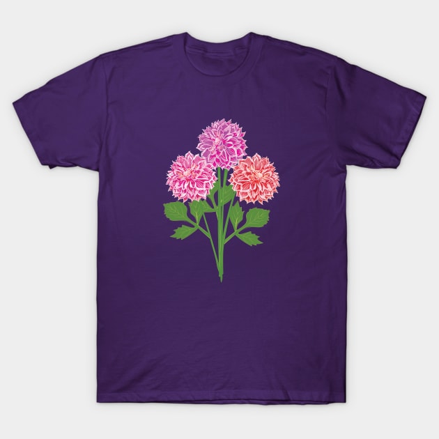 Dahlias T-Shirt by 7Hancocks